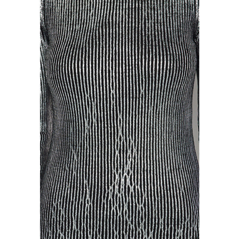 Trendyol Gray Mini Foil Printed Knitwear Dress