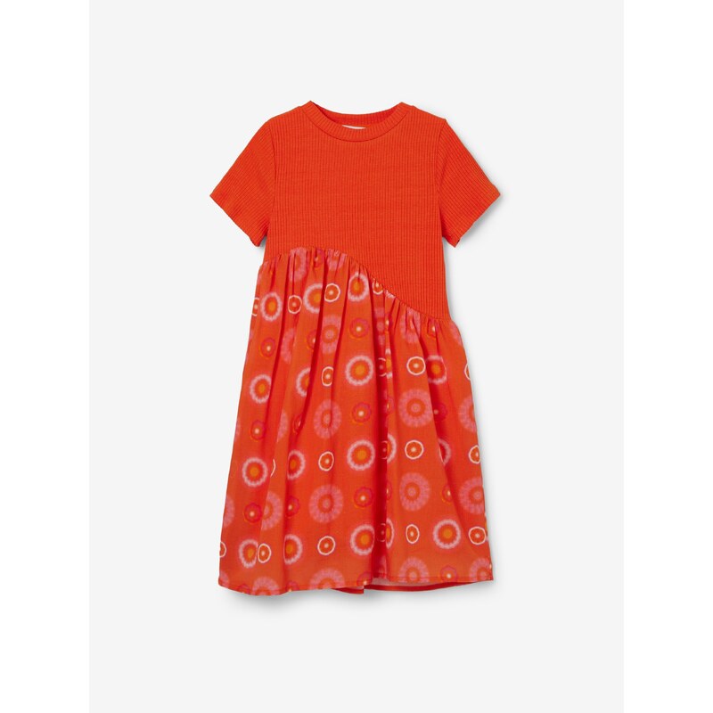 Oranžové holčičí šaty Desigual Andy - Holky