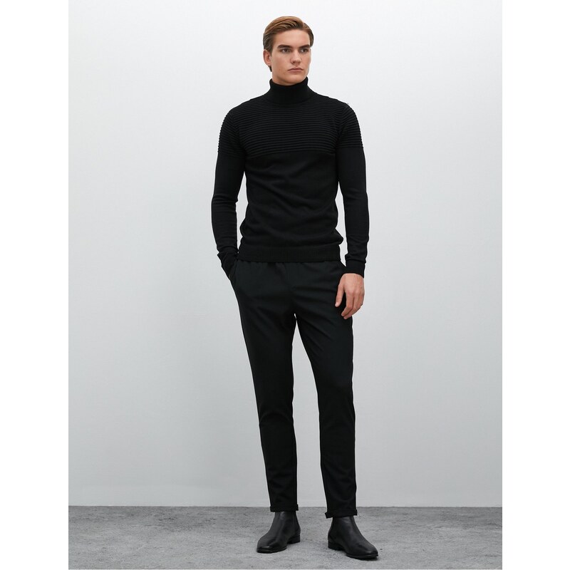 Koton Turtleneck Sweater Slim Fit Textured Long Sleeve