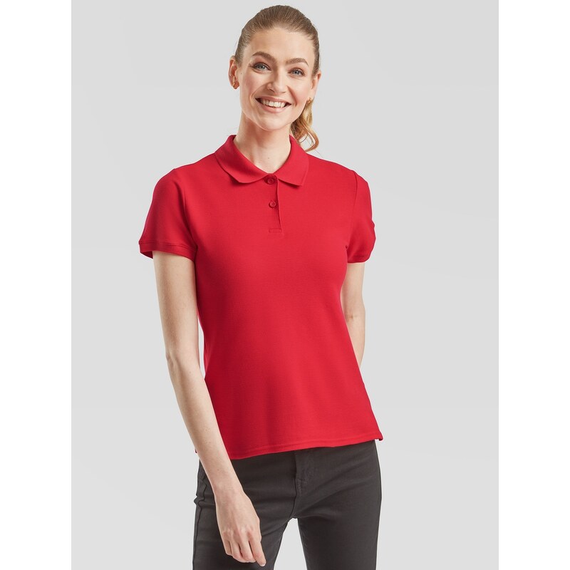 Polo Fruit of the Loom Red Womens T-shirt