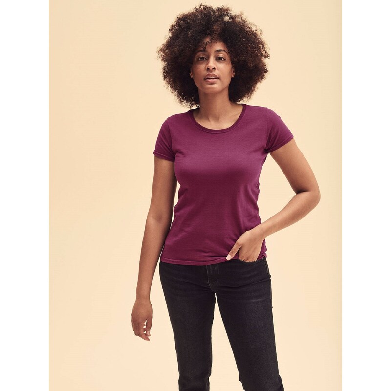 Burgundy Womens T-shirt Lady fit Original Fruit of the Loom