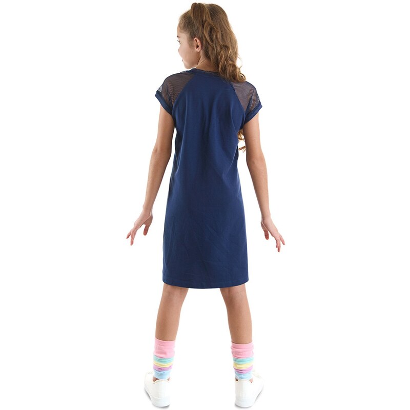 mshb&g Known Cat Girl Navy Blue Dress