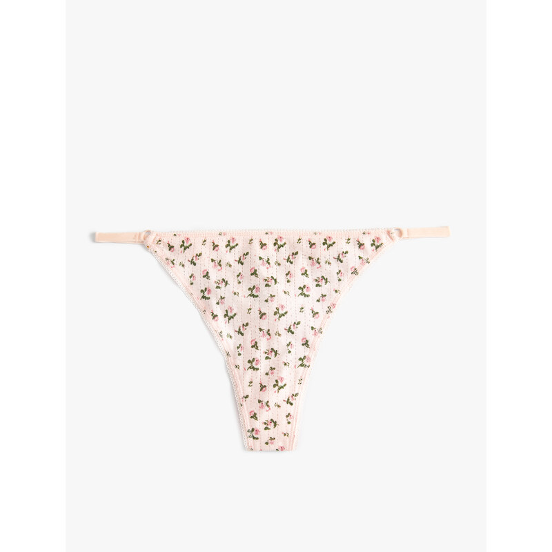 Koton Floral Printed Cotton Thong Panties