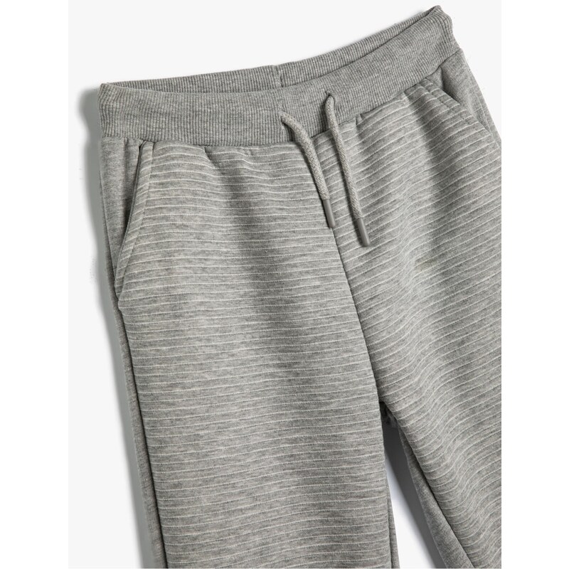 Koton Jogger Sweatpants Pocket Tie Waist Textured Cotton