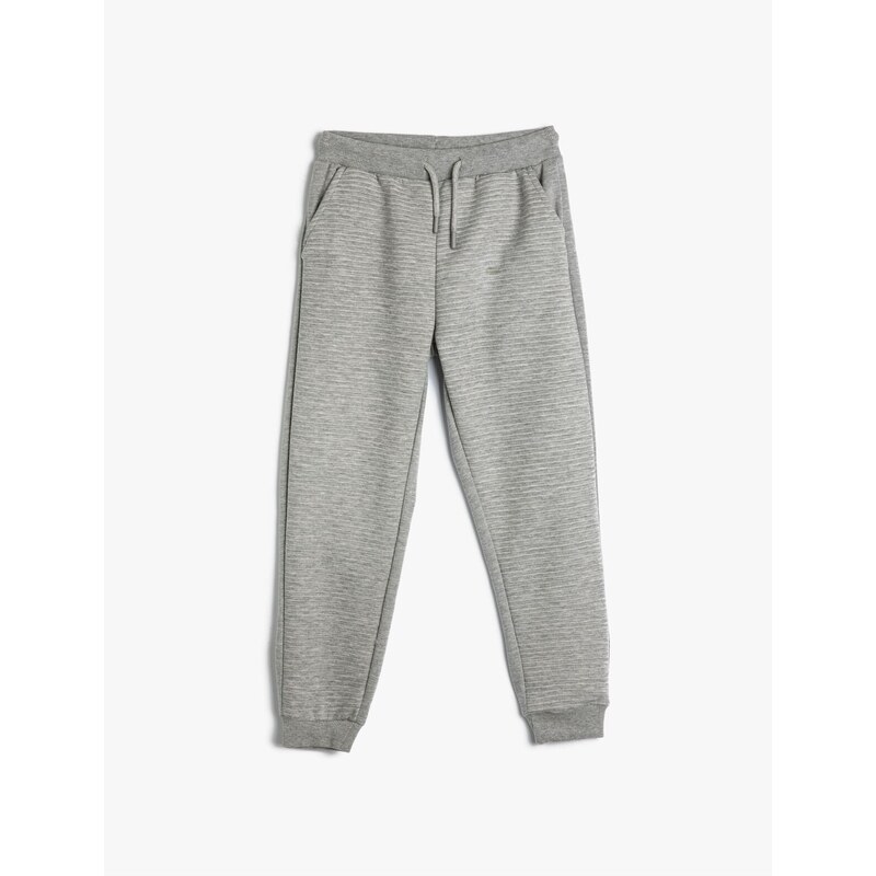 Koton Jogger Sweatpants Pocket Tie Waist Textured Cotton