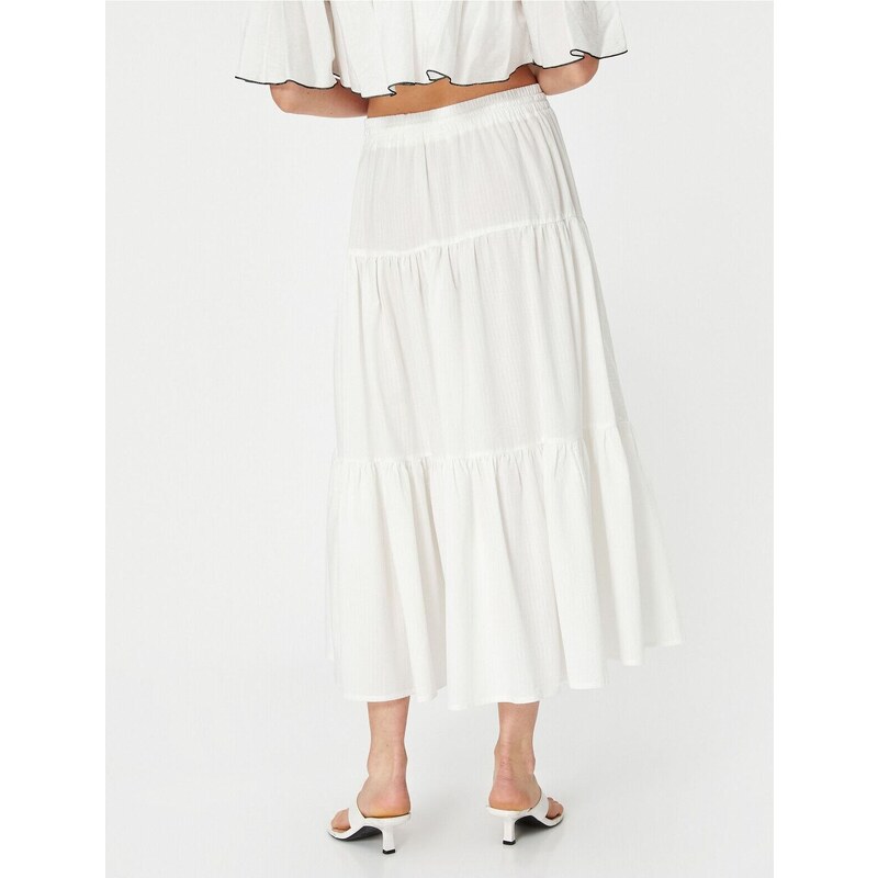 Koton Slit Cotton Midi Skirt