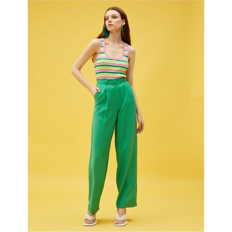 Koton Pleated Palazzo Pants with Pockets