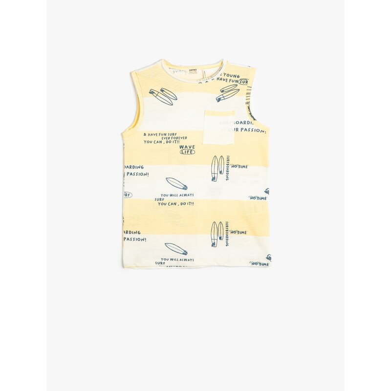 Koton Tank Top Sleeveless Printed Cotton