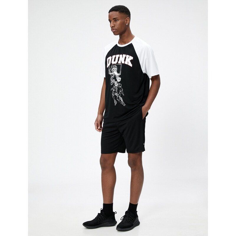 Koton Sports Oversize T-Shirt Basketball Printed Crewneck Half Sleeves