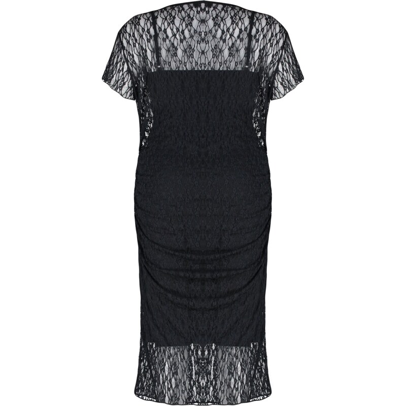 Trendyol Curve Black Lace Midi Knitted Dress