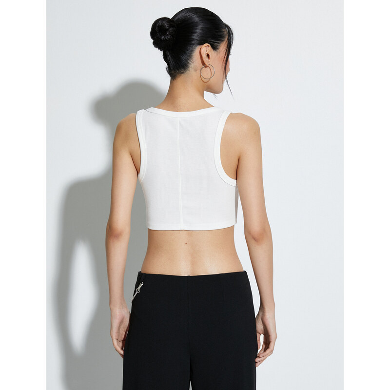 Koton Wide Strap U Neck Ribbed Crop Undershirt