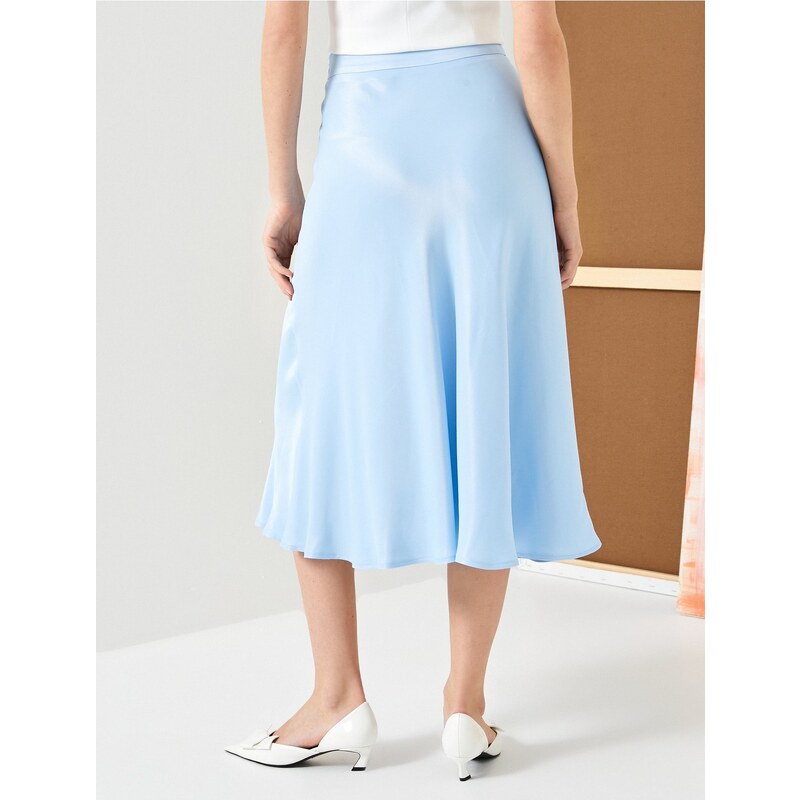 Koton Flared Normal Waist Viscose Midi Skirt