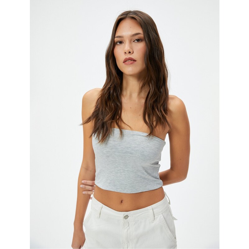 Koton Crop Strapless Top Viscose Blended