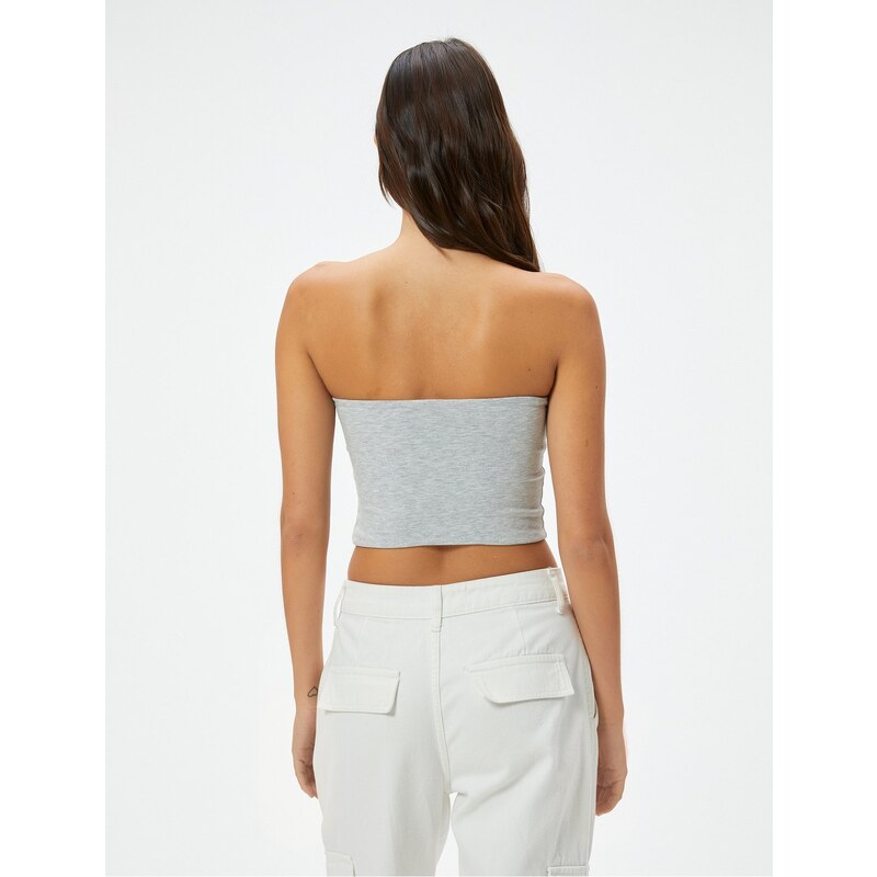 Koton Crop Strapless Top Viscose Blended