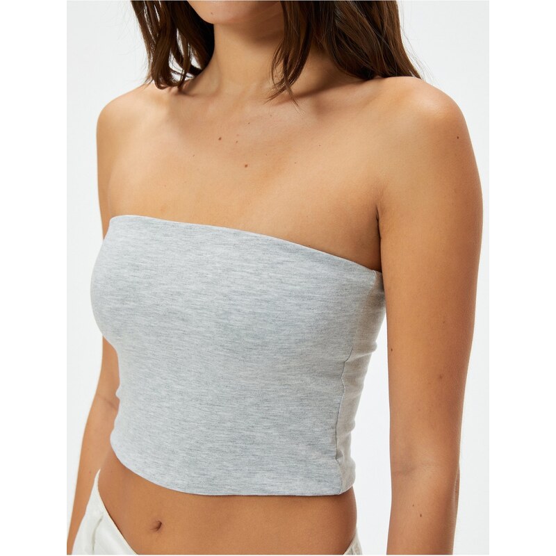 Koton Crop Strapless Top Viscose Blended