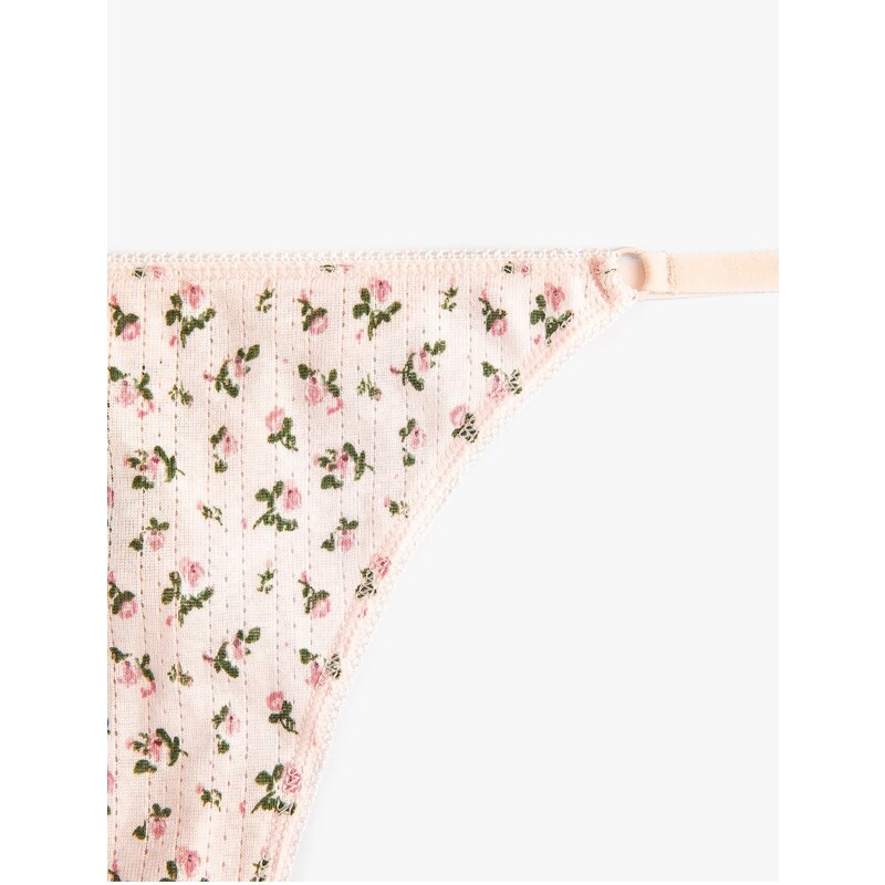 Koton Floral Printed Cotton Thong Panties