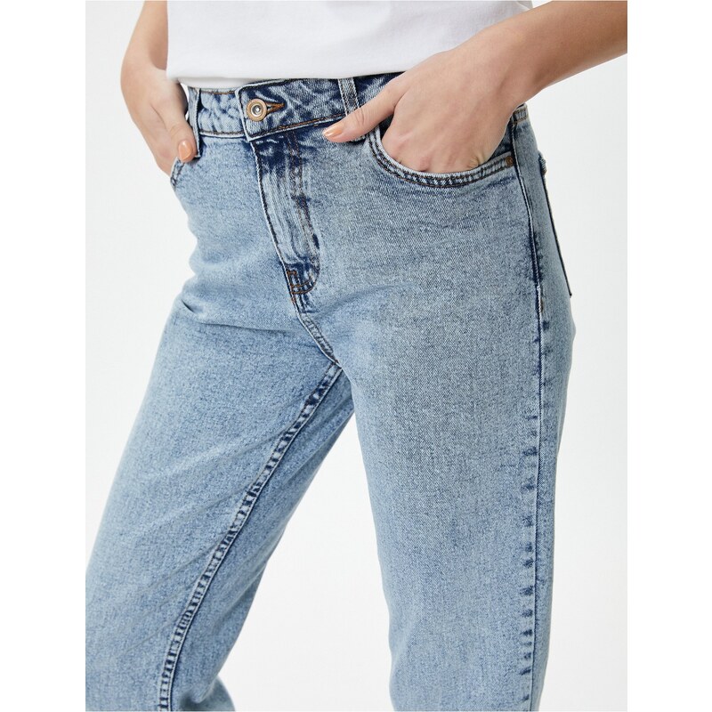 Koton High Waist Denim Trousers Skinny Straight Leg Elastic - Eve Slim Jean
