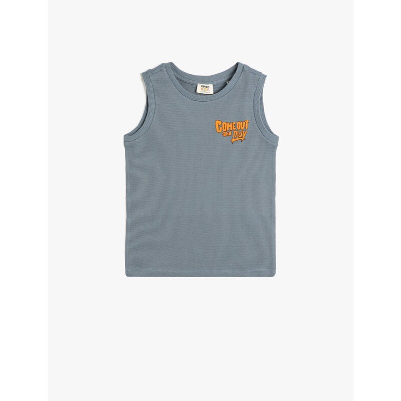 Koton Singlets Sleeveless Print Detailed Textured Cotton