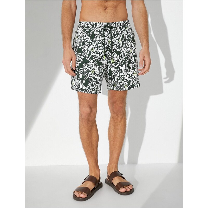 Koton Marine Shorts Floral Laced Waist Pocket