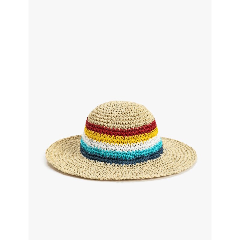 Koton Straw Hat Multicolored Striped