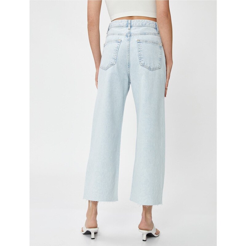 Koton Wide Leg Jeans with Stone Embroidery - Bianca Crop Jeans