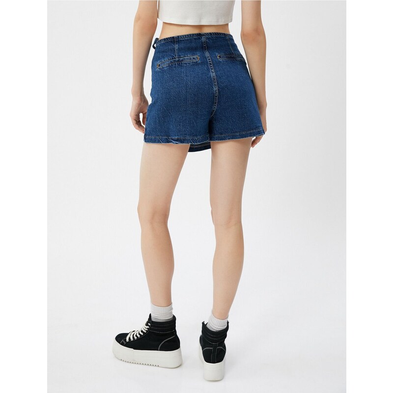 Koton Denim Short Skirt Mini Tie Detailed