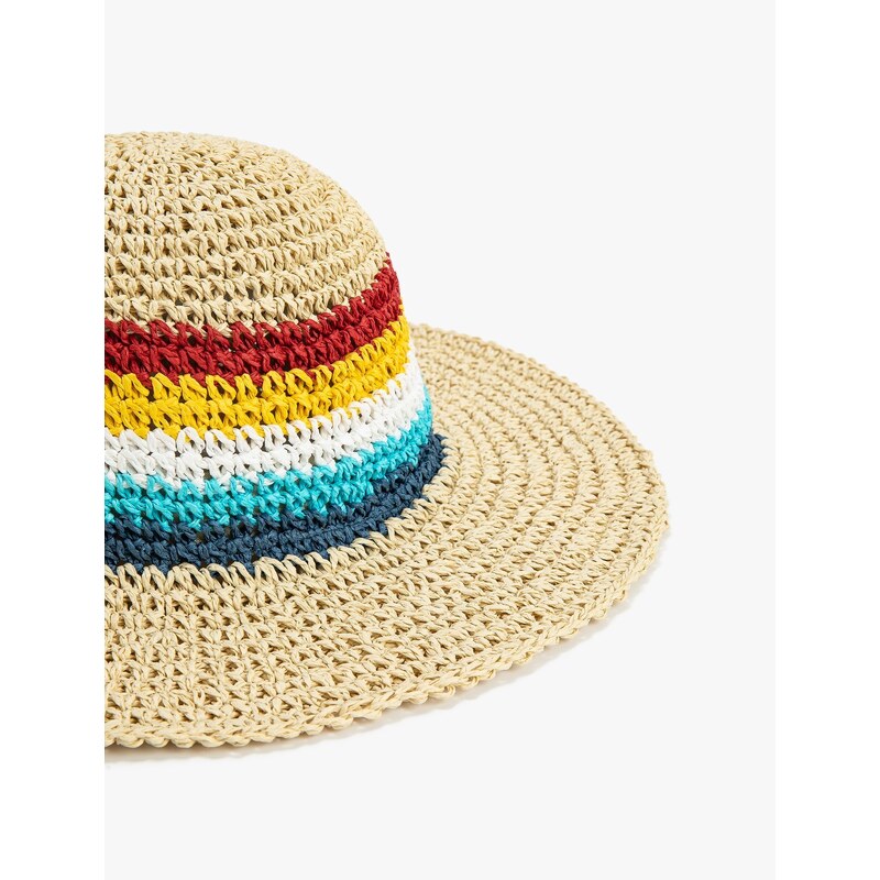 Koton Straw Hat Multicolored Striped