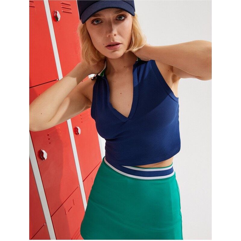 Koton Polo Neck Crop Sports Undershirt