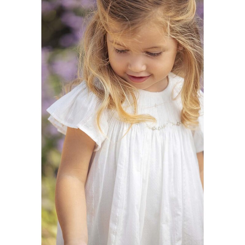 Dětské bavlněné šaty Tartine et Chocolat béžová barva, mini