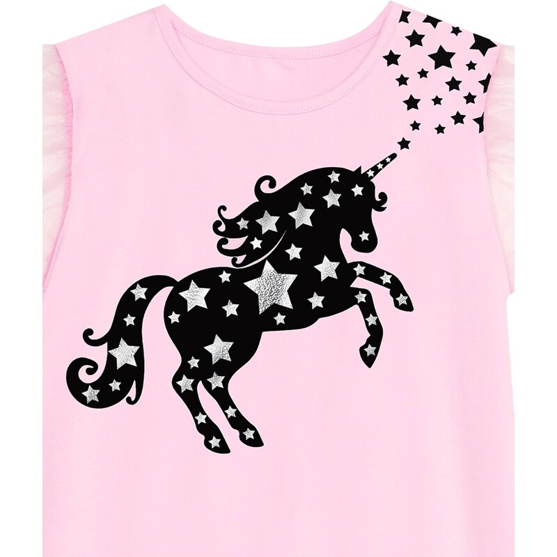 Mushi Starry Unicorn Girl Pink Tulle Dress