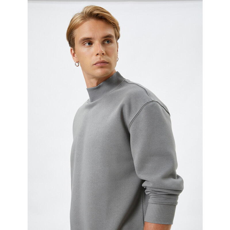 Koton High Neck Sweater Basic Long Sleeve Ribbed