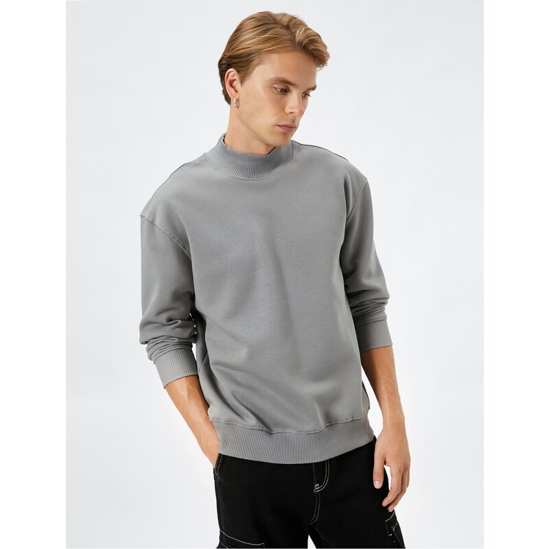 Koton High Neck Sweater Basic Long Sleeve Ribbed