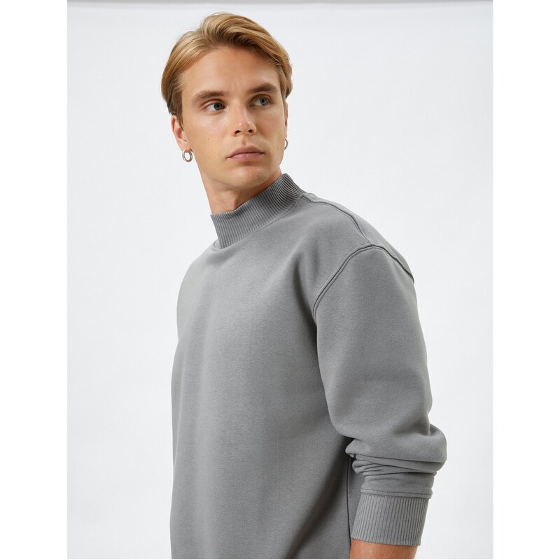 Koton High Neck Sweater Basic Long Sleeve Ribbed