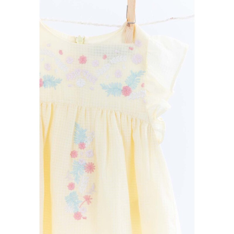 Dětské bavlněné šaty Tartine et Chocolat žlutá barva, mini