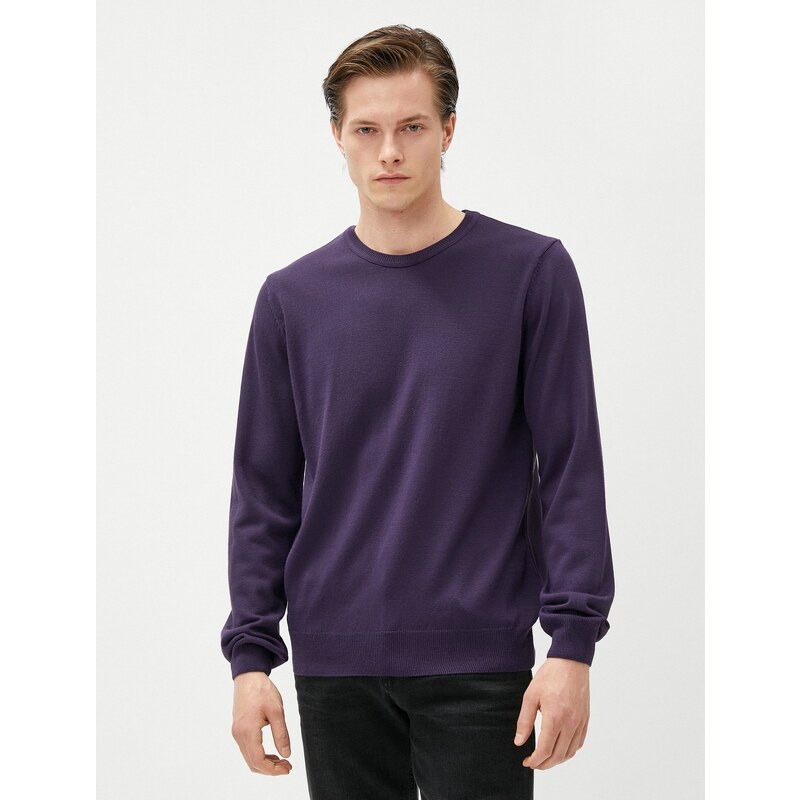 Koton Basic Knitwear Sweater Crew Neck Slim Fit Long Sleeved