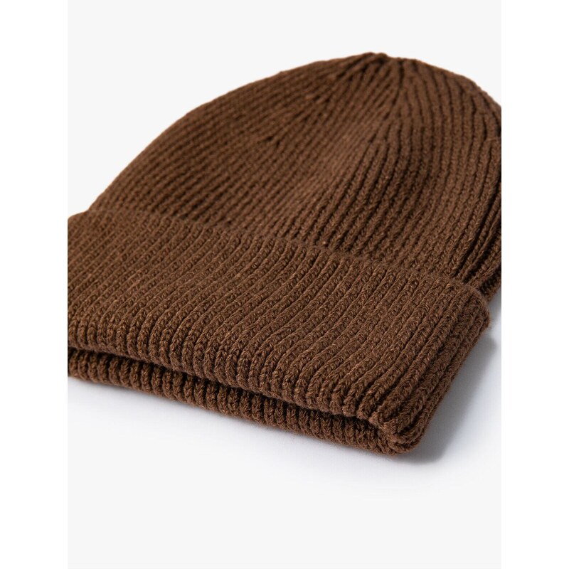 Koton Basic Knit Beanie with Folding Detail