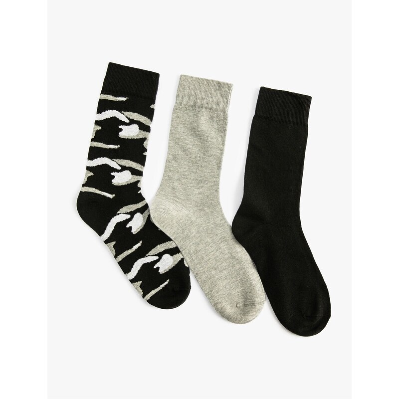 Koton Set of 3 Crepe Socks, Multicolored Pattern
