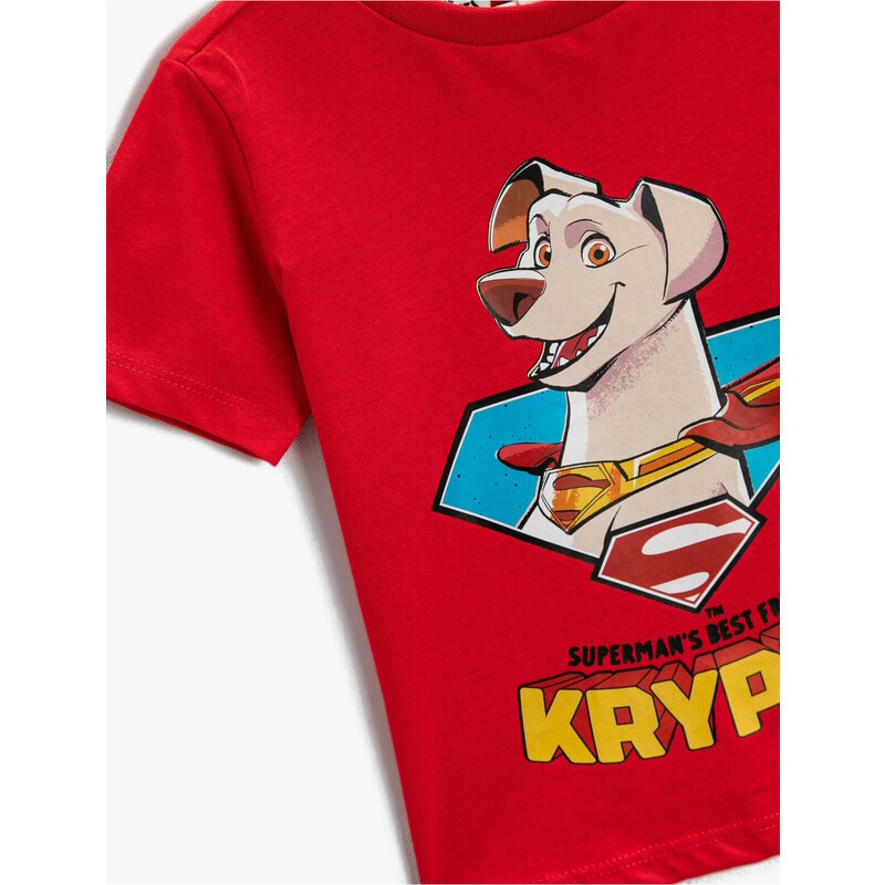 Koton Super Dog Krypto Printed T-Shirt Licensed Short Sleeve Cotton