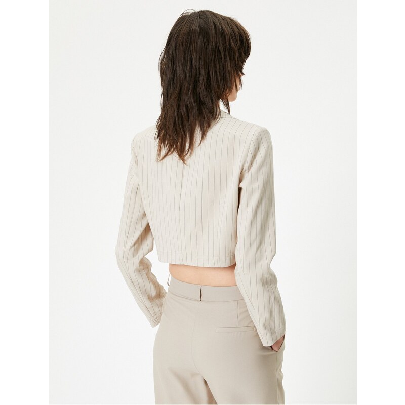 Koton Crop Blazer Jacket Long Sleeve