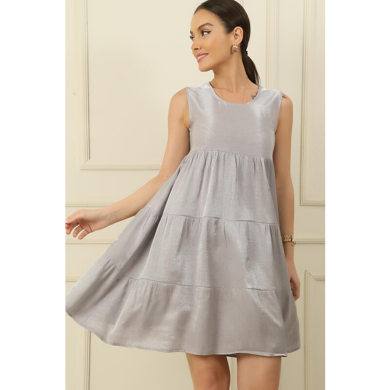 By Saygı Ruffle-trimmed Cotton Satin Sleeveless Dress