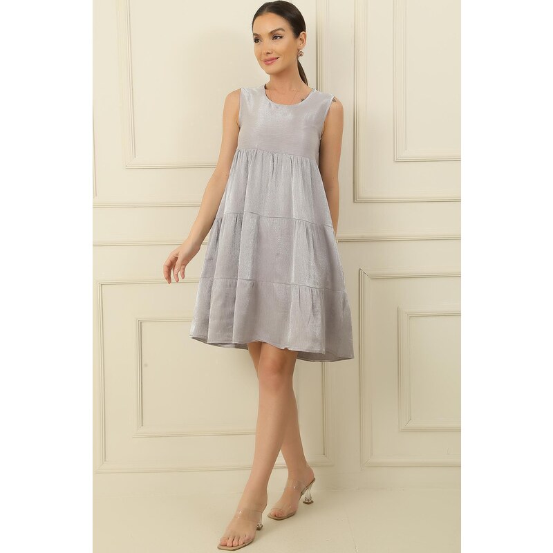 By Saygı Ruffle-trimmed Cotton Satin Sleeveless Dress