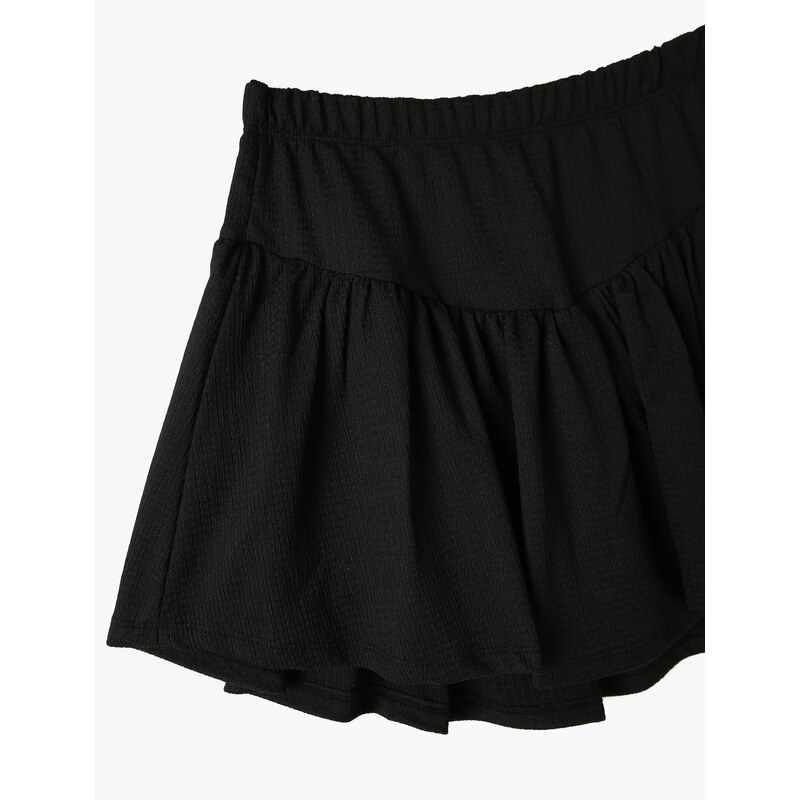 Koton Shorts Skirt Textured Pleated