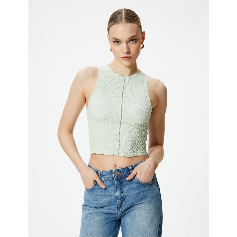 Koton Crop Undershirt Halter Neck Crepe Fabric