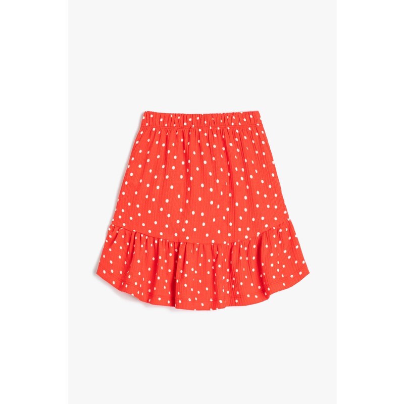 Koton Girl Red Patterned Skirt