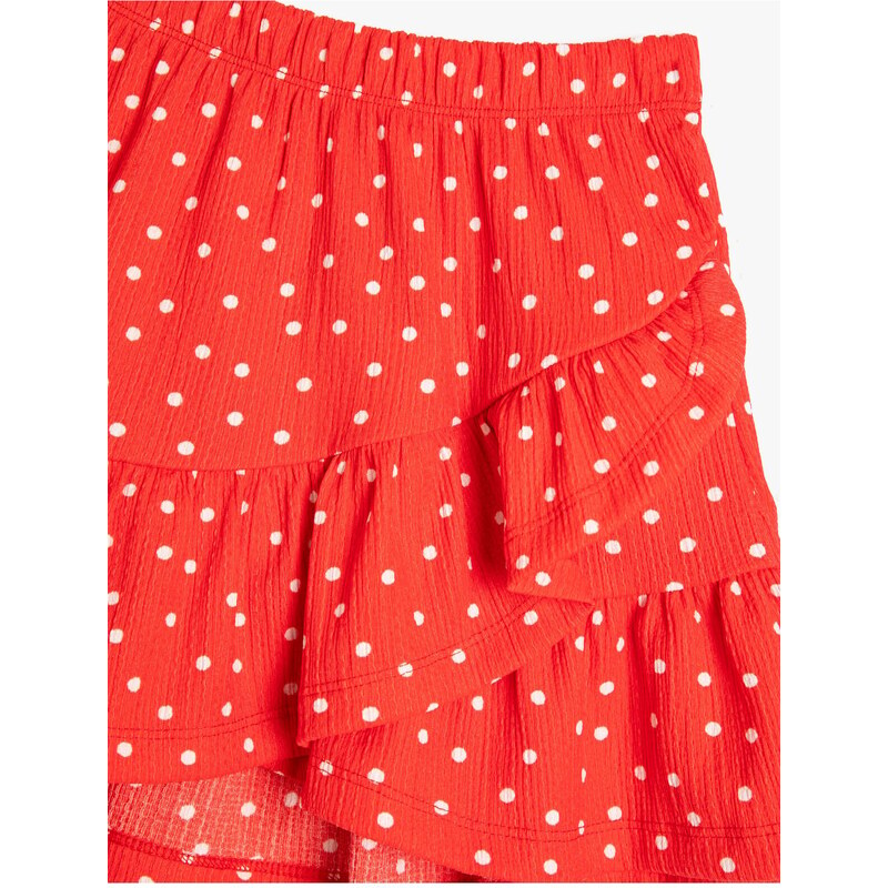 Koton Girl Red Patterned Skirt