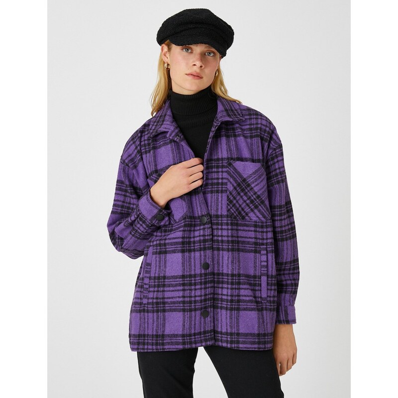 Koton Plaid Pocket Shacket