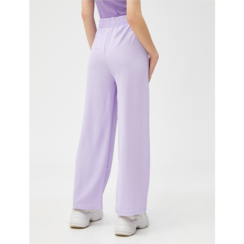 Kalhoty Koton se širokými nohavicemi pohodlný střih s elastickým pasem