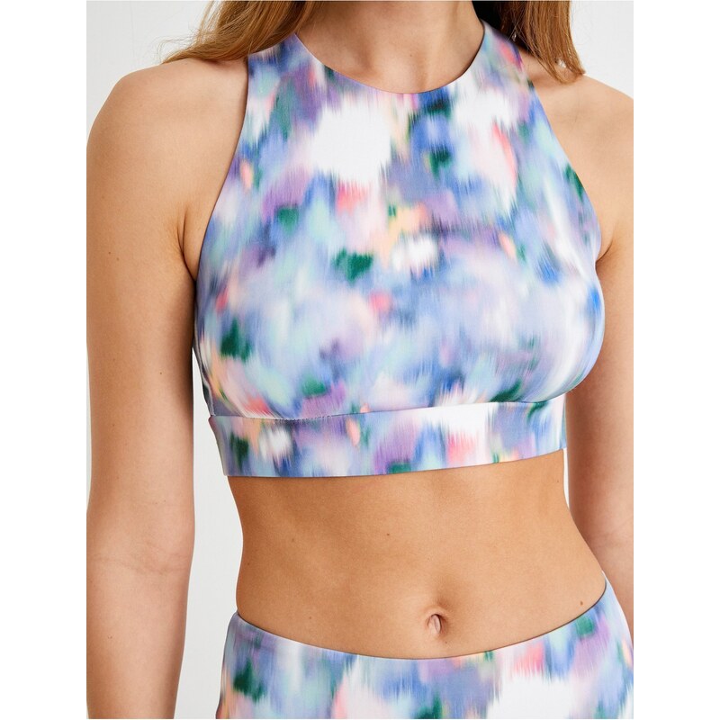 Koton Sports Bra Back Cross Strap Tie-Dye Patterned Slim Fit