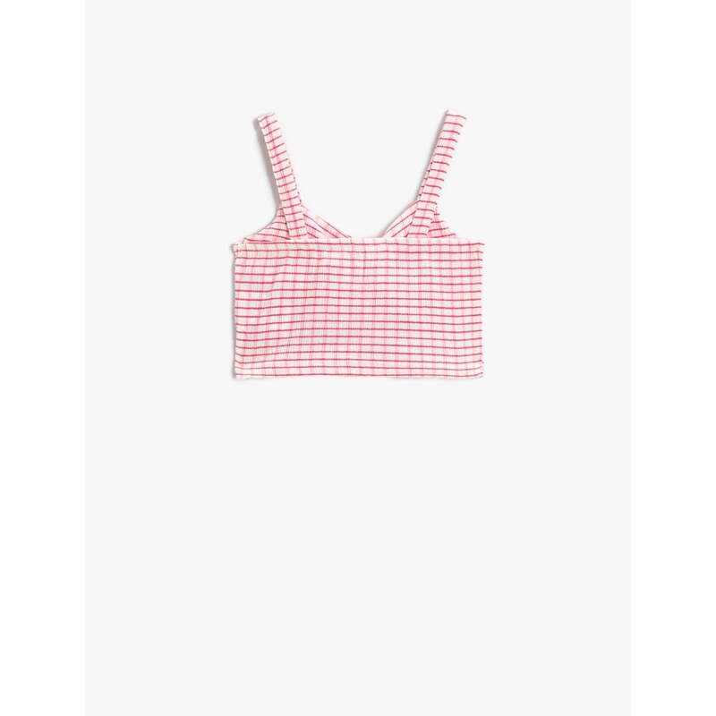 Koton Sweetheart Collar With Bow, Crop Athlete Plaid