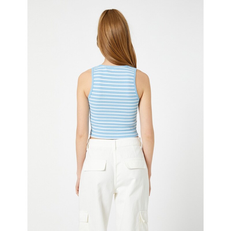 Koton Crop Corduroy Athlete Halterneck Piping Detailed